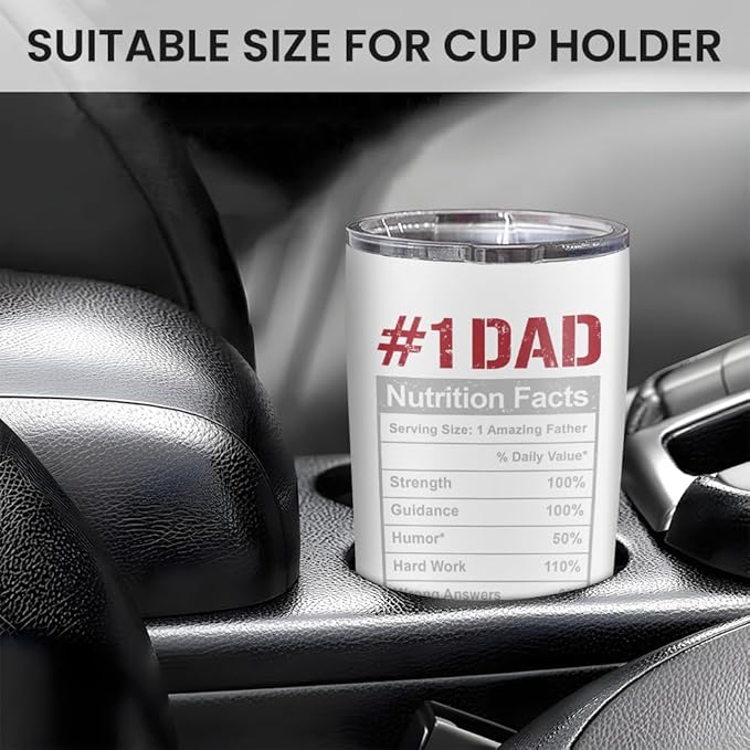 SANDJEST Best Dad Ever 20oz Insulated Tumbler with Lid for Father - Double-wall Insulated Stainless Steel Mug - Coffee Cup for Outdoor Travel Sport Office, Gift for Birthday Father’s Day