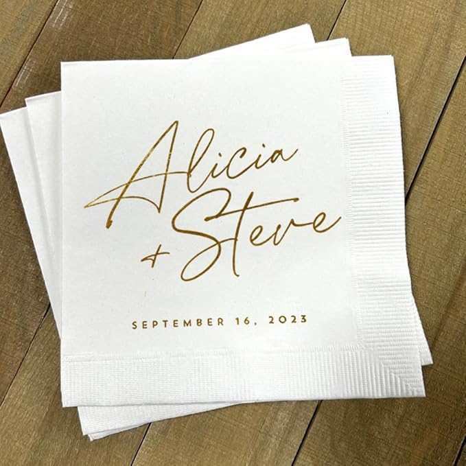 Personalized Wedding Cocktail Napkins, Customized Monogram Wedding Napkin, Custom Dinner Napkins For Bridal Shower, Weddings Decor, Engagement Party Decorations, Bridal Shower Decorations
