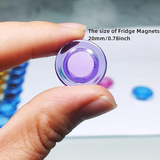 20 Pack Cute Magnets for Fridge, Colorful Magnet,Round White Board Magnets, Whiteboard Magnet Fridge for Locker, Kitchen, Office and Classroom