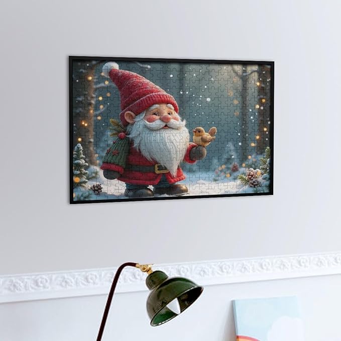 Wooden Puzzle - Vintage Christmas Gnome Wooden Puzzles for Adults 300 Pieces Challenge Puzzles，Educational Games，Family Puzzles，Unique Gifts for Wall Art ，Funny Puzzles