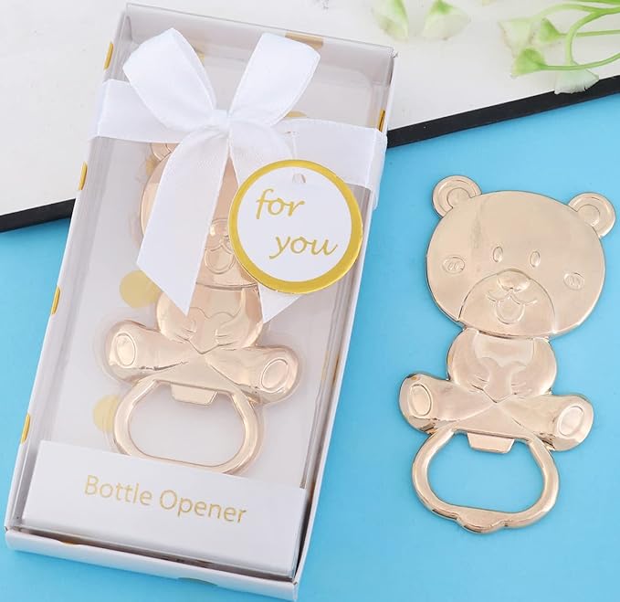 24 pcs Baby Shower Favors for Guest Bear Bottle Opener Baby Shower Keepsake Baby Shower Return Gift for Guest Baby Shower Souvenir for Boy or Girl Baby Shower Decorations (White bear)