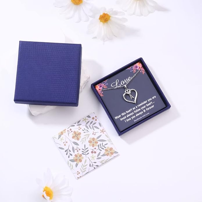 STORUP Valentines Gifts for Women Teen Girls - Heart Initial Necklaces for Women Girls, 14K-Gold-Plated CZ Initial A-Z Heart Necklaces for Teen Girl Jewelry Valentines Gifts for Her Mom Wife Sister