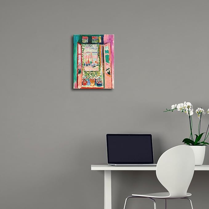 Wieco Art Canvas Print Wall Art Open Window Collioure 1905 by Henri Mattise Abstract Colorful Art Matisse Posters Canvas Prints for Wall and Home Office Decorations