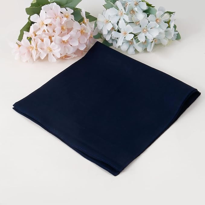 HOULIFE Men's Cotton Handkerchiefs, Solid Color 60S Soft Cotton Hankies for Men Women 6/12PCS 15.7"×15.7"