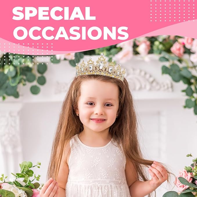 Birthday Tiara Crown with Sash for Women, Headband Hair Accessories for Wedding Party Costume