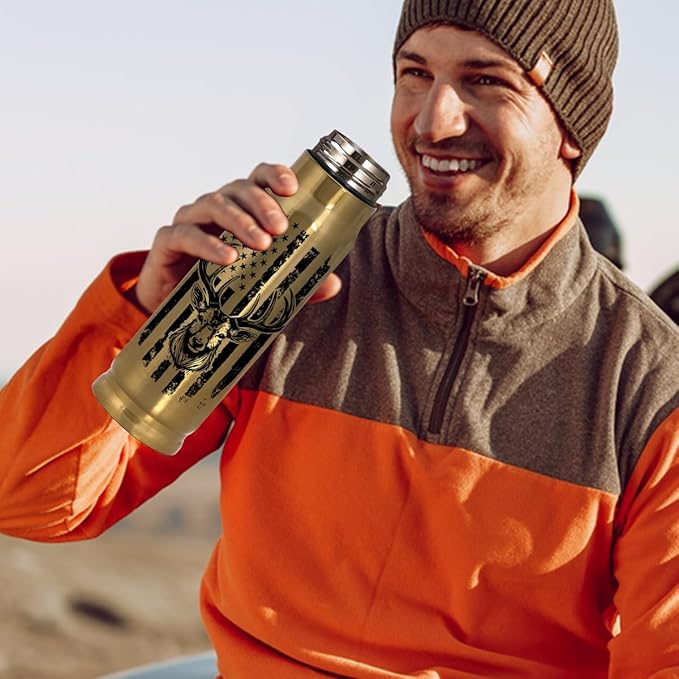 Hunting Gifts for Men – Funny 17oz Tumbler with Lid, I'd Rather Be Hunting Design, Unique Christmas, Xmas and Birthday Gift for Hunters, Perfect for Dad, Son, Husband, or Friends