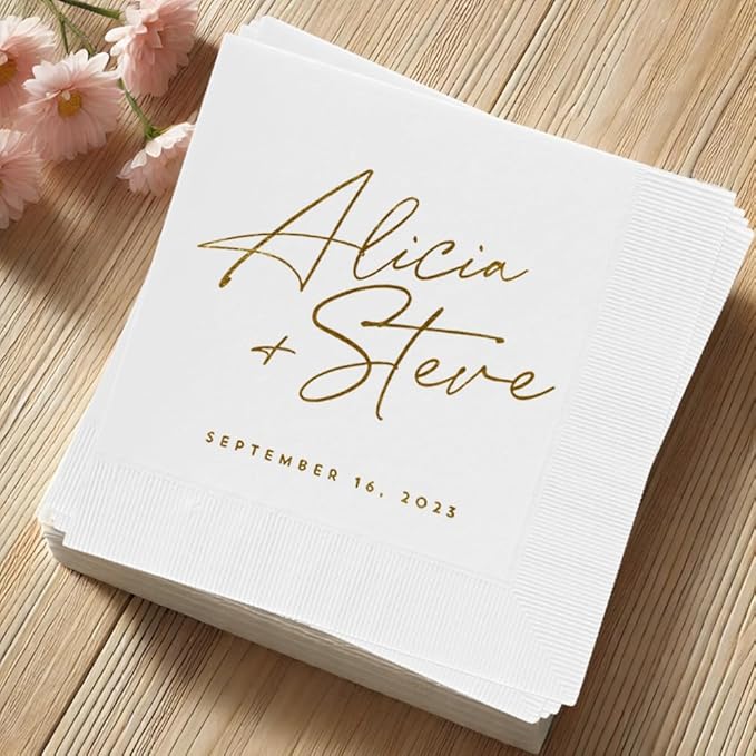 Personalized Wedding Cocktail Napkins, Customized Monogram Wedding Napkin, Custom Dinner Napkins For Bridal Shower, Weddings Decor, Engagement Party Decorations, Bridal Shower Decorations