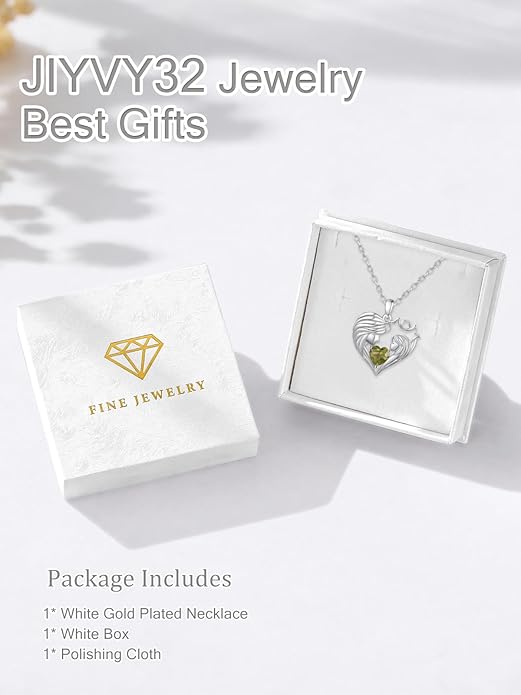 Mother and Daughter/Son Love Heart Necklace White Gold/14K Gold/Rose Gold Birthstone Jewelry Christmas Mothers Day Birthday Gifts For Mom Wife Grandma Women