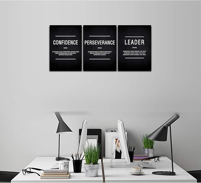 BWSPACE Inspirational Wall Decor Motivational Canvas Wall Art, grind hustle wall art 3 Pieces Wall Art Decorations for Office Living Room and Bedroom Decor (48" W x 24" H, CPL)