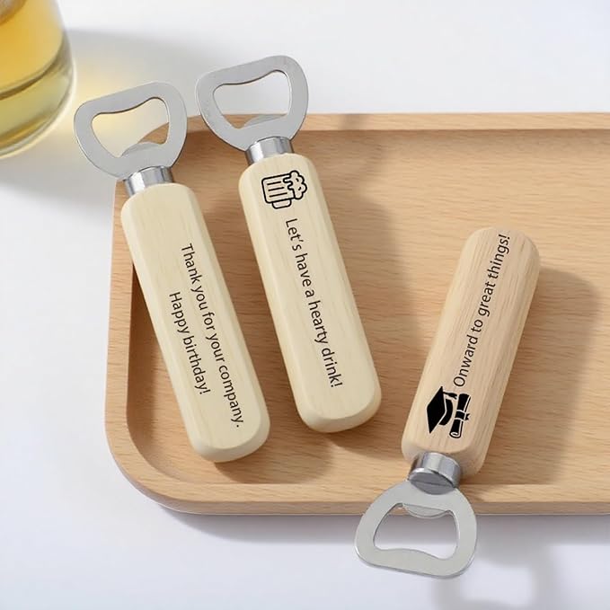 1-100 Custom Wood Bottle Opener,Laser EnPersonalized Laser Engraved Logo/Text,birthday souvenirs for guests,Souvenirs for Guests,Personalized Wedding Gifts,Destapadores de Cerveza,Wedding Guest Gifts
