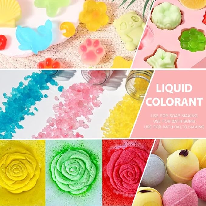 Soap Dye - Food Grade 36 Color,5ml/Bottle of Liquid Concentrated Colorant Kit Soap Colorant- Color for Bath Bomb Supplies Kits, Bath Salt Crafting,Soap Making (36)