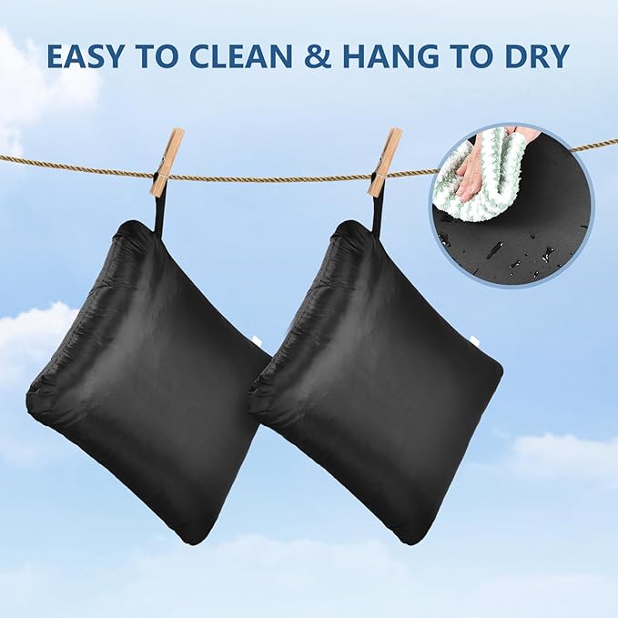 OTraki 20x24 inch Wet Bag for Swimsuit 2pcs Large Gym Wet Bag with Handle & Zipper Wet Clothes Organizing Machine Washable Waterproof Wet Dry Bag for Travel Drying Do Not Exceed 176℉ Black