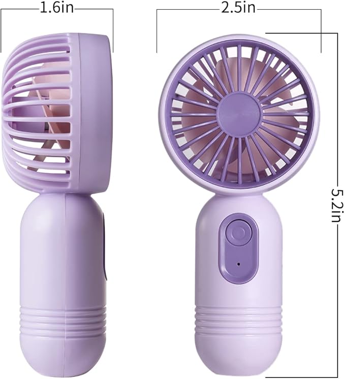 Mini Portable Fan 6 Pack, Cute Handheld Battery Operated Lightweight Small Personal Fans with 3 Speeds and USB Rechargeable Eyelash Fan for Stylish Girl Kids Women Men Office Outdoor Travel Camping