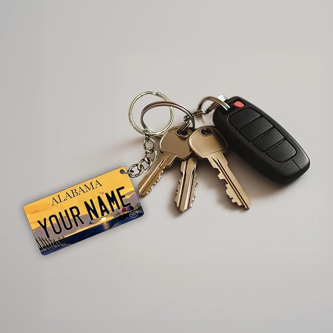 License Plate Keychain - Personalized - All States Multicolor