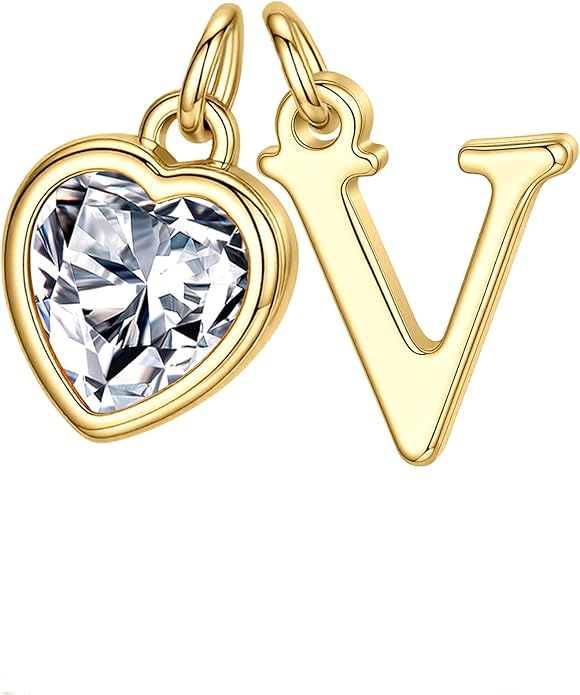 Turandoss Valentines Day Gifts for Her Trendy, Dainty 14K Gold Plated Initial A-Z Heart Birthstone Pendant Necklace Personalized Bridesmaid Birthday Valentines Jewelry Gifts for Women Girls