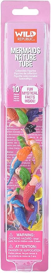 Wild Republic Mermaid Figurines Tube, Mermaid toys, Underwater, Sirens, Kids Gifts, 10-Piece