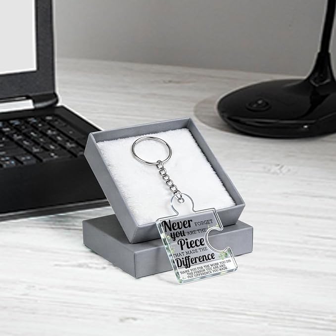 Team Appreciation Gifts for Employee Coworker Staff Bulk, Teamwork Thank You Gift Set Puzzle Piece Acrylic Keychains