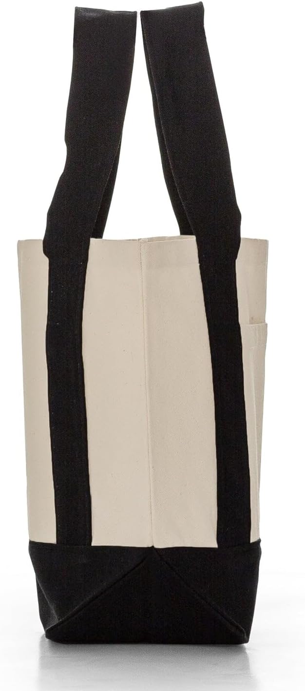 TBF 12 Pack Mini Iconic Canvas Shopping Bags with Gusset – Reusable Eco-Friendly Tote Bags with Handles