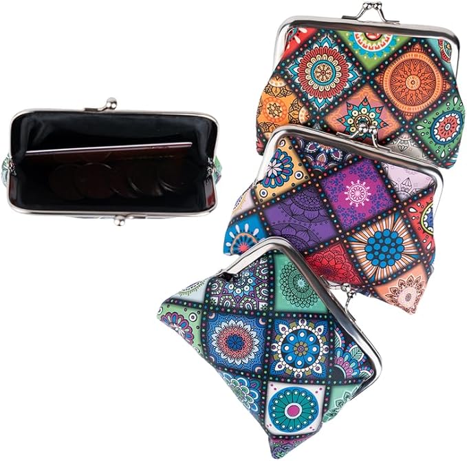 CONCISE Coin Purse Vintage Bag Lock Wallet Buckle Kiss Lock change purse leather coin purse change holder wallet coin