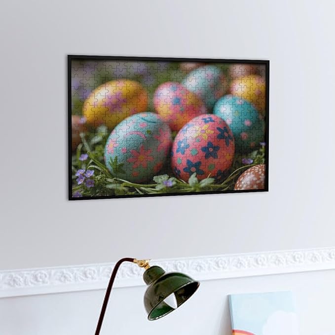 Wooden Puzzle - Easter Eggs Jigsaw Puzzles，Wooden Puzzles for Adults 300 Pieces Challenge Puzzles，Educational Games，Family Puzzles，Unique Gifts for Wall Art,Funnny Puzzles