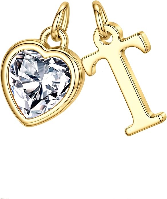 Turandoss Valentines Day Gifts for Her Trendy, Dainty 14K Gold Plated Initial A-Z Heart Birthstone Pendant Necklace Personalized Bridesmaid Birthday Valentines Jewelry Gifts for Women Girls