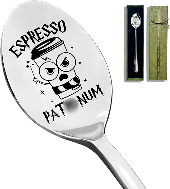 Funny Stainless Steel Spoon for Coffee Lovers Bookworms Birthday, Valentine's Day, Christmas Thanksgiving Graduation Housewarming Gifts, Unique Idea Gift