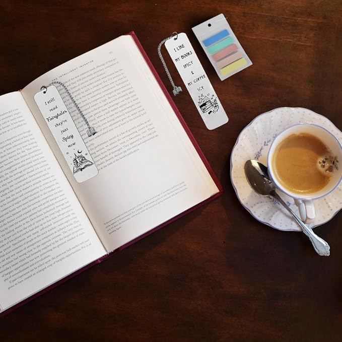 Book Marks for Reading Woman Fun Bookmarks Gifts with Book Page Marker Book Accessories for Reading Lovers Man Coffee Bookmark Spicy Cool Book Mark Birthday Christmas Thanksgiving Back to School Gift