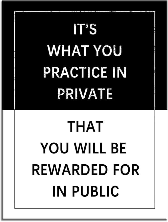 Inspirational Canvas Wall Art Practice Entrepreneur Quote Grind Exercise Motivational Poster Canvas Painting Prints Wall Pictures for Living Room Office Home Decor Framed Artwork [18''W x 24''H]