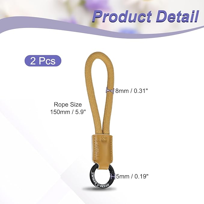 PATIKIL Handmade Cowhide Key Chain,Stylish Bag Pendant Leather Car Key Lanyard Mobile Phone Keychain Accessories, 2 Pack