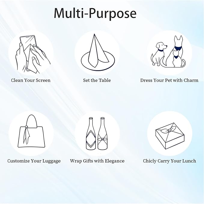 Handkerchiefs for Men, Reusable Soft Cotton Pocket Squares for Men with Holder, 12 x12 Inch