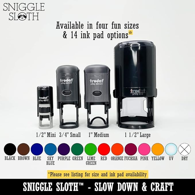 Star Shape Excellent Self-Inking Rubber Stamp Ink Stamper for Stamping Crafting Planners - 1-1/2 Inch Large - Black Ink