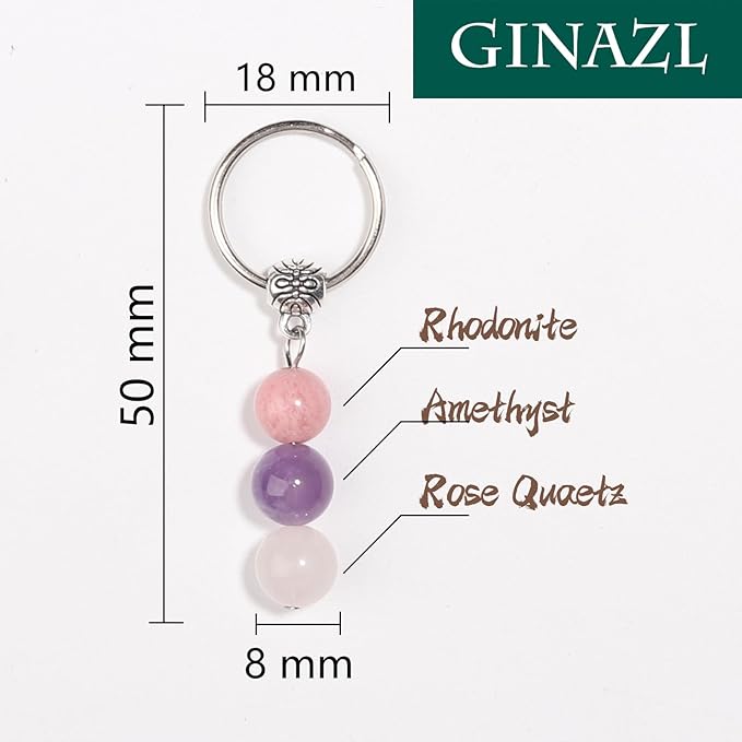 Natural Crystals Keychain Gift for New Beginnings, New Beginnings Gifts for Coworker Anxiety Relief Keychain for Women