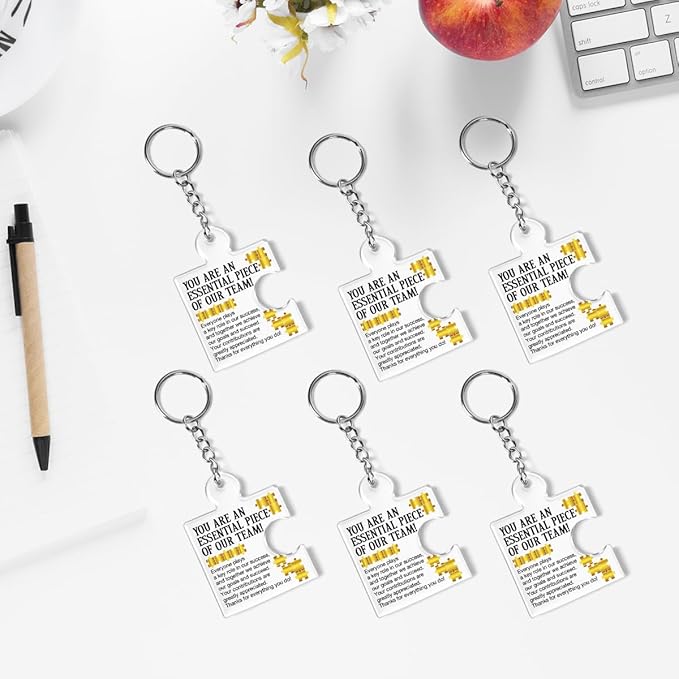 Team Appreciation Gifts for Employee Coworker Staff Bulk, Teamwork Thank You Gift Set Puzzle Piece Acrylic Keychains
