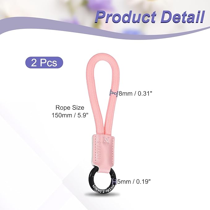 PATIKIL Handmade Cowhide Key Chain,Stylish Bag Pendant Leather Car Key Lanyard Mobile Phone Keychain Accessories, 2 Pack