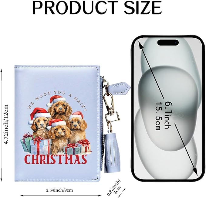 GEEAD Custom Design Small Wallets for Women Bifold Slim Coin Purse Zipper ID Card Holder for Christmas