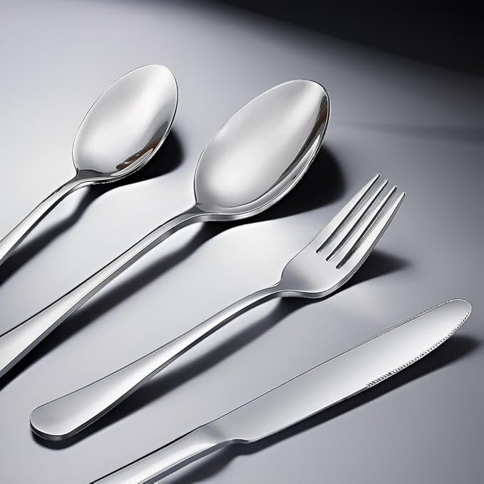 Teaspoon Set,16 Piece 6.7" Spoons Silverware, Premium Food Grade 18/10 Stainless Steel Tea Spoons, Metal Dessert Spoon, Mirror Finish & Dishwasher Safe