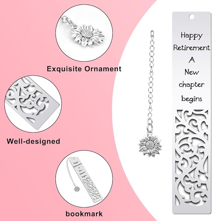 Quimoy Happy Retirement Bookmark for Women, Retirement Gift for Woman Coworker Employee Boss Leader Friends Retired Teacher Nurse, Going Away Gifts for Colleagues, Retirement Gifts for Women 2025