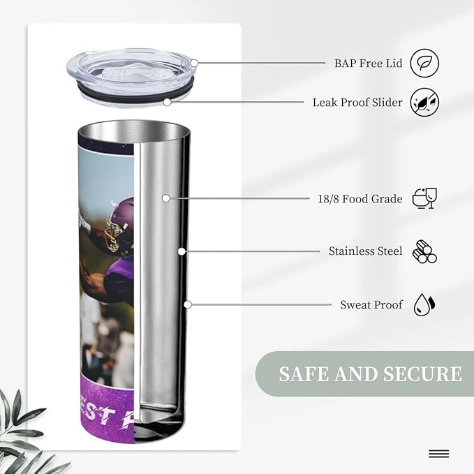 Personalized Custom tumbler Coffee Mug with Lid and Straw Hot and Cold Stainless Steel Vacuum Insulated Travel Mug with Photo Personalized tumbler Gift (20 oz, Cylinder，1 photos)