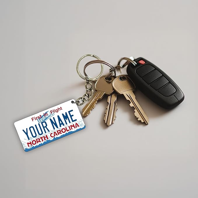 License Plate Keychain - Personalized - All States Multicolor