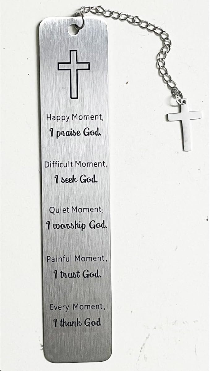 Christian Bookmark Gifts for Women Girls Boys, Inspirational Religious Book Mark Markers Faith (Happy Moment I Praise God)