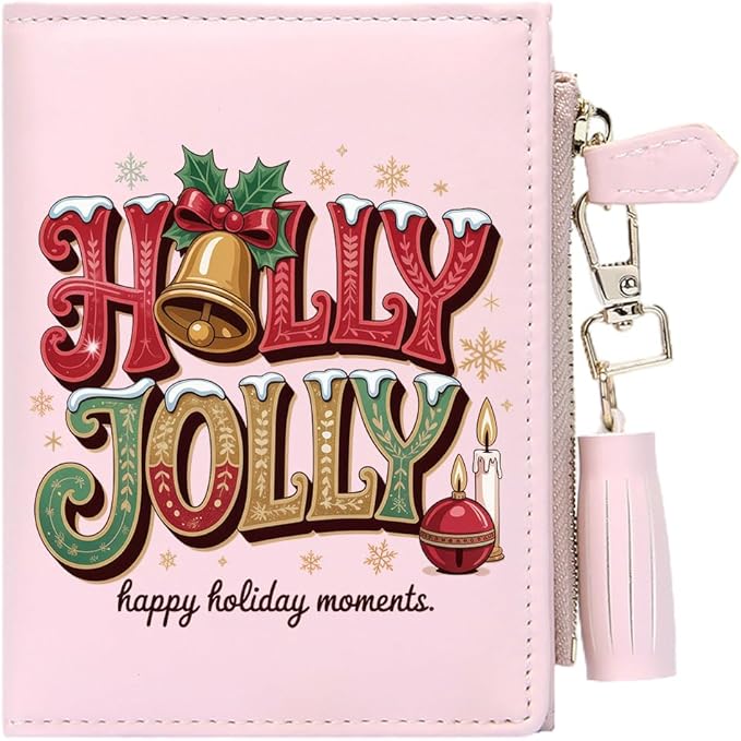 GEEAD Custom Design Small Wallets for Women Bifold Slim Coin Purse Zipper ID Card Holder for Christmas
