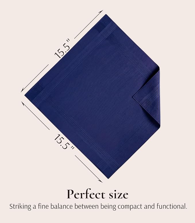Zenssia Men's Pure Cotton Handkerchiefs with Hem, Bulk Set Hankies
