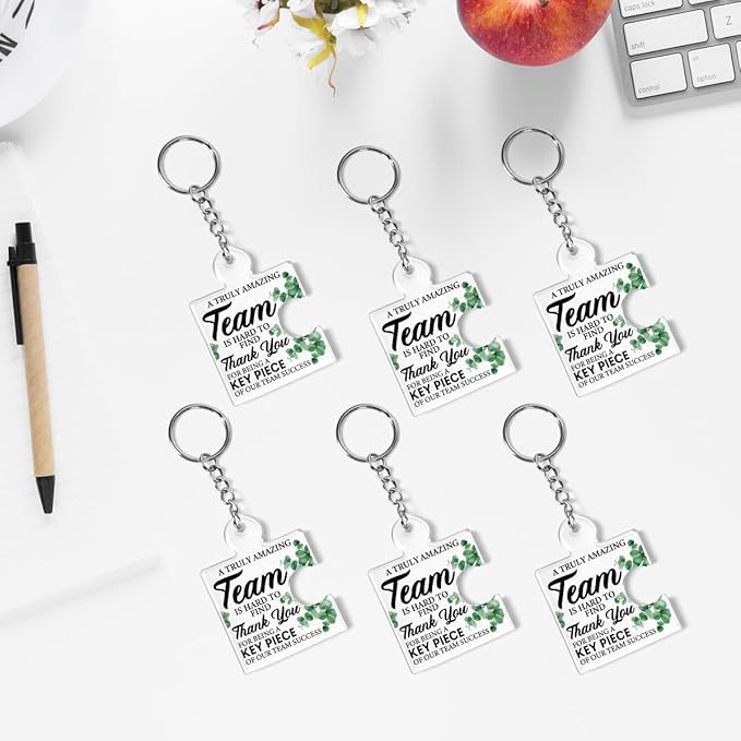 Team Appreciation Gifts for Employee Coworker Staff Bulk, Teamwork Thank You Gift Set Puzzle Piece Acrylic Keychains