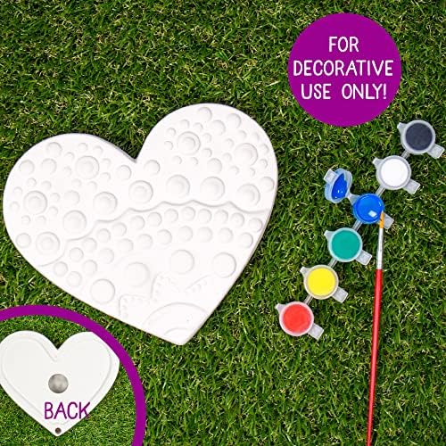 Creative Roots Mosaic Heart Stepping Stone, Includes 7-Inch Ceramic Stepping Stone & 6 Vibrant Paints, Mosaic Stepping Stone Kit, Paint Your Own, DIY Stepping Stone Kit for Kids Ages 8+ - Image 3