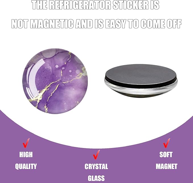 Strong Glass Refrigerator Stickers,12Pcs Magnets for Fridge,Funny Fridge Magnet Shape,Cute Small Tiny Magnet for Kitchen Whiteboard Door Decorative (Marble Refrigerator Stickers 03)