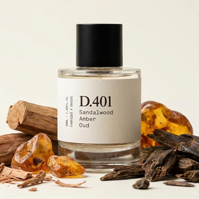 – D.401 – Eau de Parfum, Made in Grasse (France), Long-Lasting Perfume for All, Oud & Amber, Vegan, Clean Ingredients – Spray 50 ml | 1.7 fl. oz.
