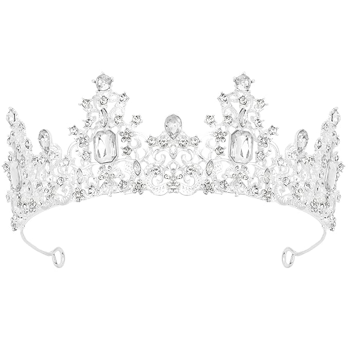 Didder Silver Tiaras and Crowns for Women and Girls Queen Crown Princess Tiara Wedding Birthday Prom Headpiece