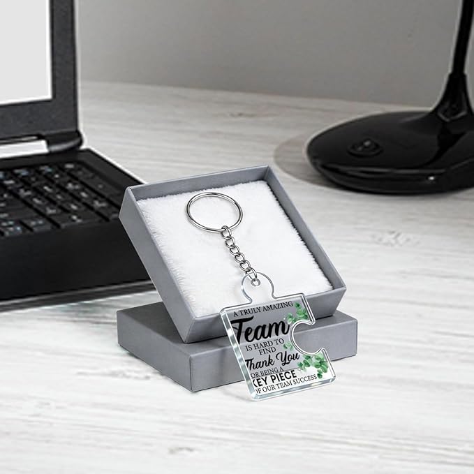 Team Appreciation Gifts for Employee Coworker Staff Bulk, Teamwork Thank You Gift Set Puzzle Piece Acrylic Keychains