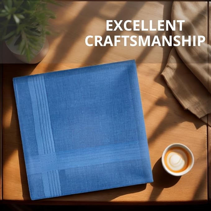 8 Pack Men's Handkerchiefs Cotton Handkerchiefs for Men 16 inch Large Mens Pocket Square Hankies Gents Hankerchieves for Men Women