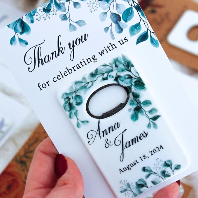 20 PCS Personalized Wedding Favors Bottle Openers - Custom Wedding Gifts for Guests with Thank You Cards, Memorable Thank You Gift for Celebrating Your Special Day (Credit Card)